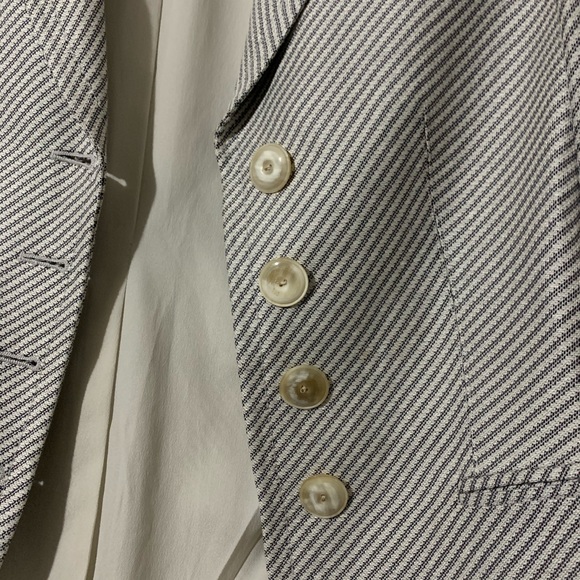 ARMANI COLLEZIONI Italy Blue White Stipe Blazer - Picture 3 of 8